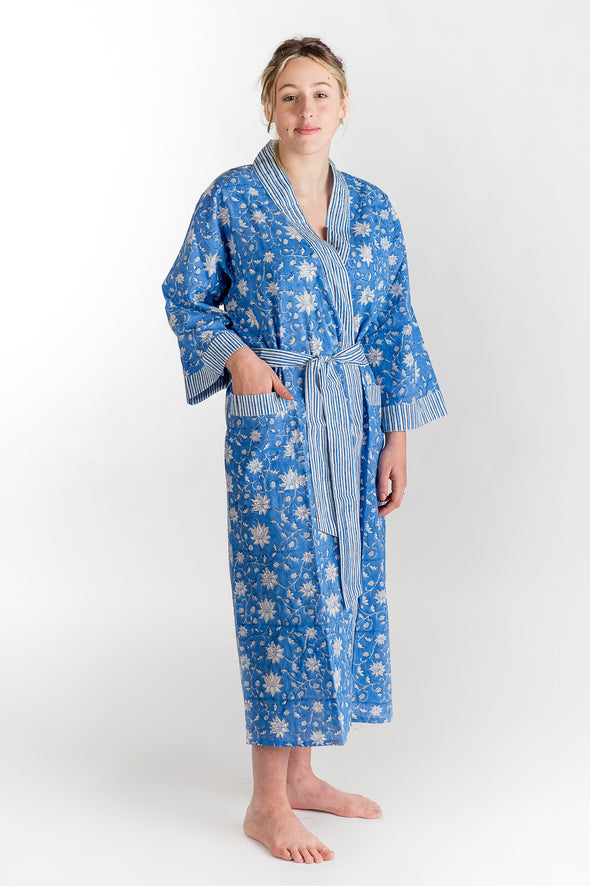 Kimono Blue Flower Love Jaipur