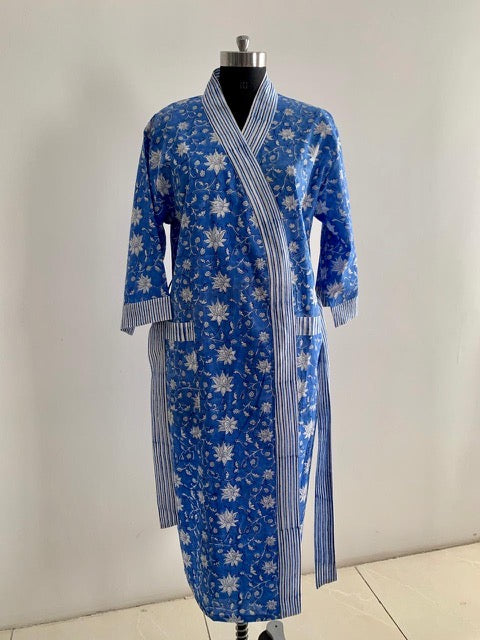 Kimono Blue Flower Love Jaipur